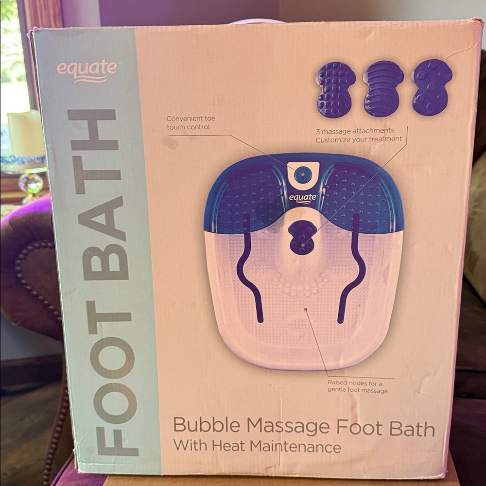 Equate Blue Bubble Massage Foot Bath